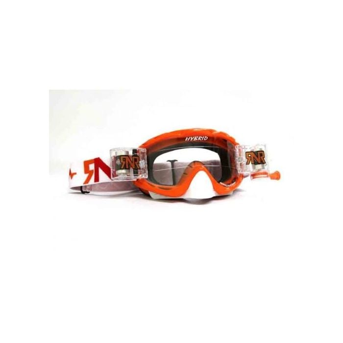RNR HYBRID ORANGE FULLY LOADED ROLL OFF, ORANGE GOGGLE, ROLL & TEAR OFF