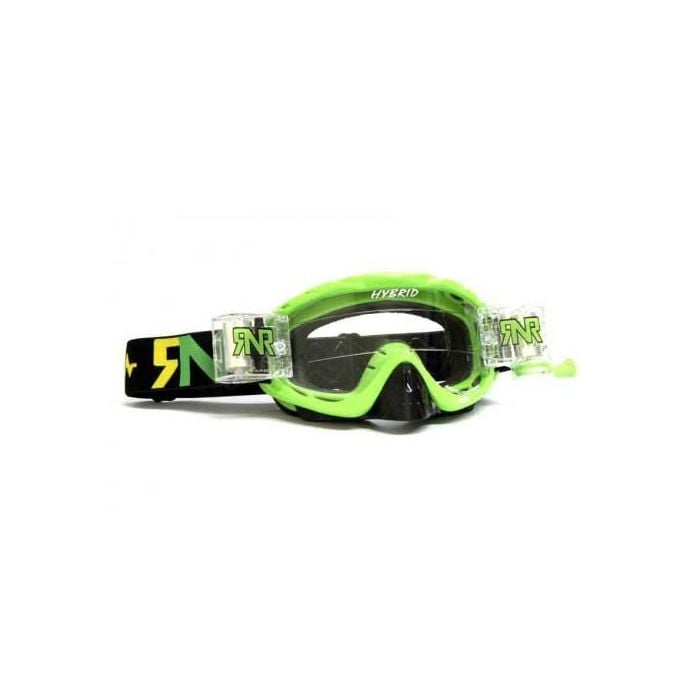 RNR HYBRID LIME GREEN FULLY LOADED ROLL OFF, LIME GREEN GOGGLE, ROLL & TEAR OFF