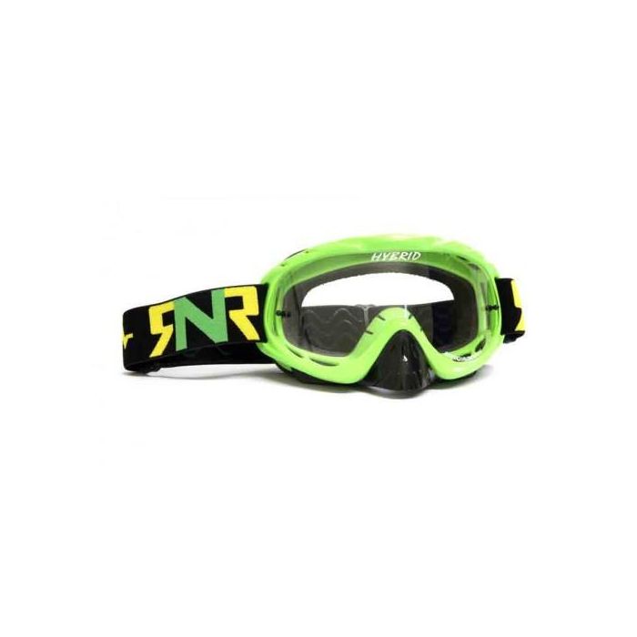 RNR HYBRID LIME GREEN TEAR OFF, LIME GREEN GOGGLE, TEAR OFF