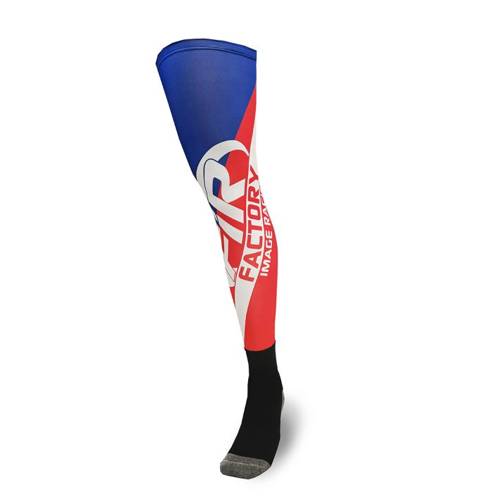 KNEE BRACE MX ENDURO SOCKS WITH FIR RED BLUE DESIGN