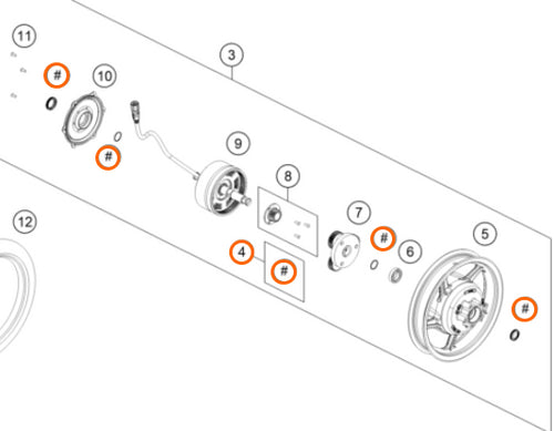 Sealing Rings Kit | KTM SX-E2, Husqvarna EE-2, GASGAS MC E-2 | A90110010006