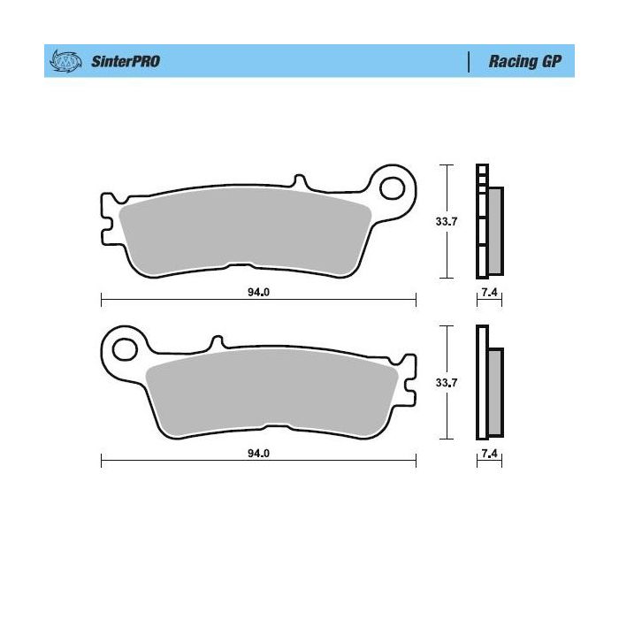 BRAKE PADS SINTERED RACING, MOTO-MASTER 099812, FA755