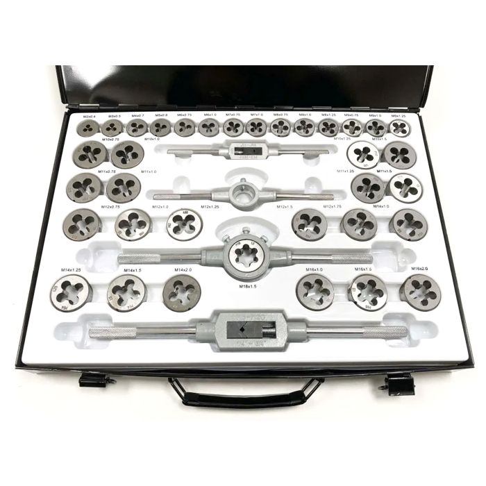 TAP AND DIE SET 110 PIECE ALLOY STEEL WITH WRENCHES - TOOLZONE