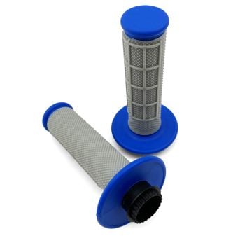LOCK ON GRIPS HALF WAFFLE, SOFT GREY/BLUE, MX-08752BU, ODI STYLE, FIR -