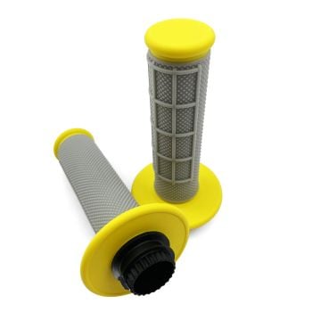 LOCK ON GRIPS HALF WAFFLE, SOFT GREY/BLUE, MX-08752BU, ODI STYLE, FIR -