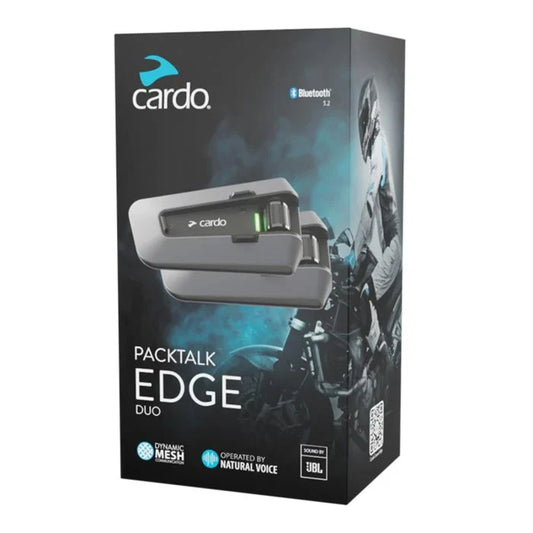 CARDO PACKTALK EDGE HELMET INTERCOM SET OF 2, TRACK COMMUNICATION, WIRELESS