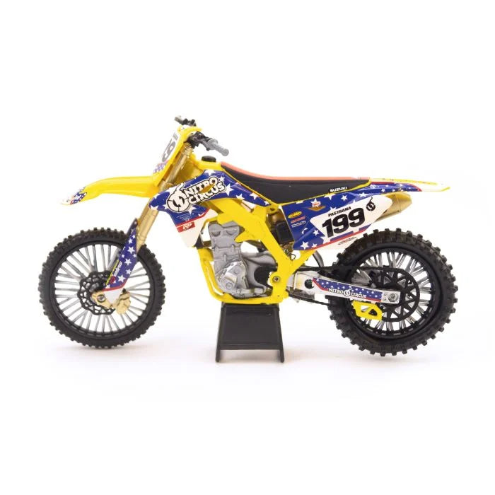MODEL DIE CAST NITRO CIRCUS DIRT BIKE, TRAVIS PASTRANA, SCALE 1:12, NEWRAY 57993, MX