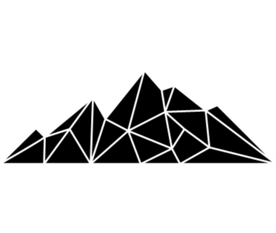 Geometric mountain range decal
