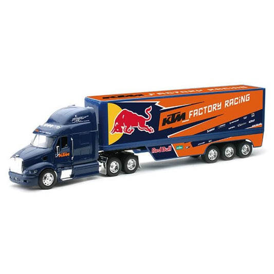 MODEL DIE CAST RED BULL KTM RACE, TRUCK, BLUE AND ORANGE, SCALE 1:32, NEWRAY 14393