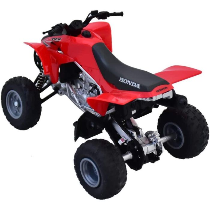 MODEL DIE CAST HONDA HRC TRX 450R, RED AND BLACK, SCALE 1:12, NEWRAY 57093A