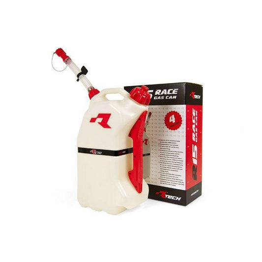 RTECH R15 FUEL CAN 15Ltr. WHITE/RD, RTECH R-GASCARS0017 JUG, JERRY CAN