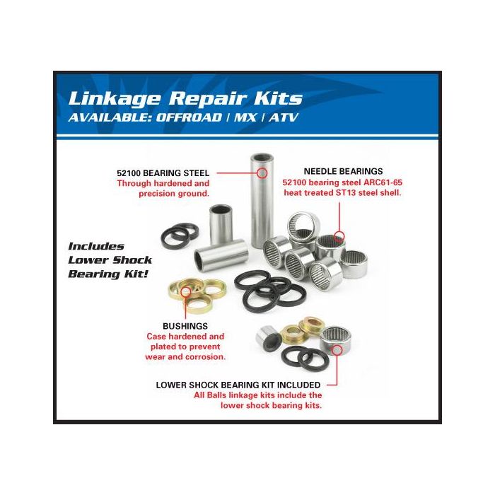 SWINGARM BEARING KIT ALLBALLS, ALLBALLS  YZ65/80/85