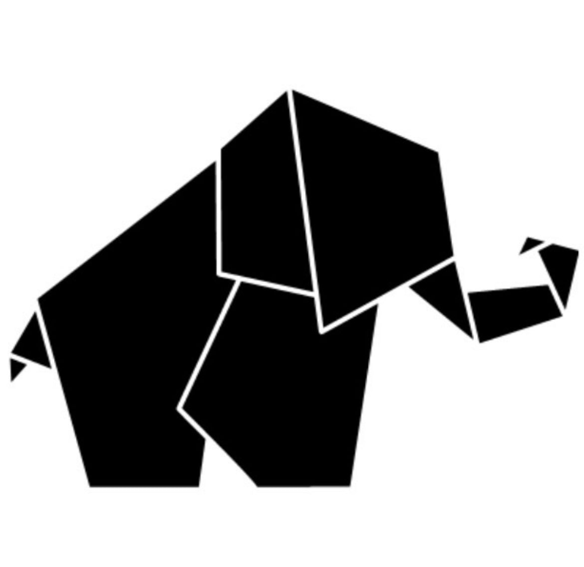 Geometric elephant decal