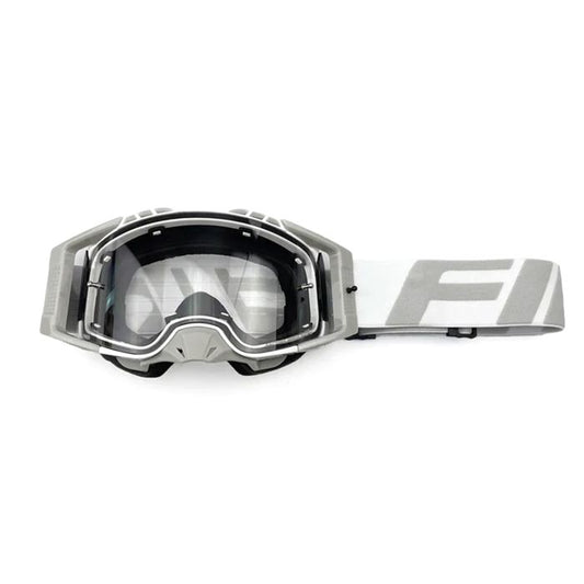 FIR NANO MOTOCROSS ENDURO ARCTIC WHITE GOGGLES, ANTI-FOG TAC LENS, BAG & LENS WIPE INCLUDED