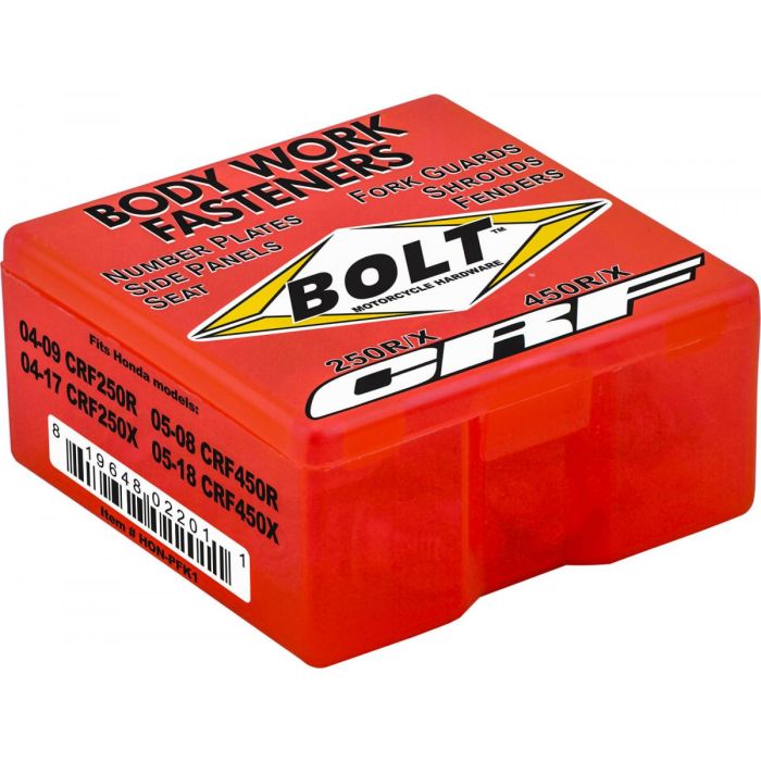 PLASTIC BOLT KIT CRF250/450, BOLT HARDWARE HON-PFK1, HON-0409024 HON-0508004 HON-0609020