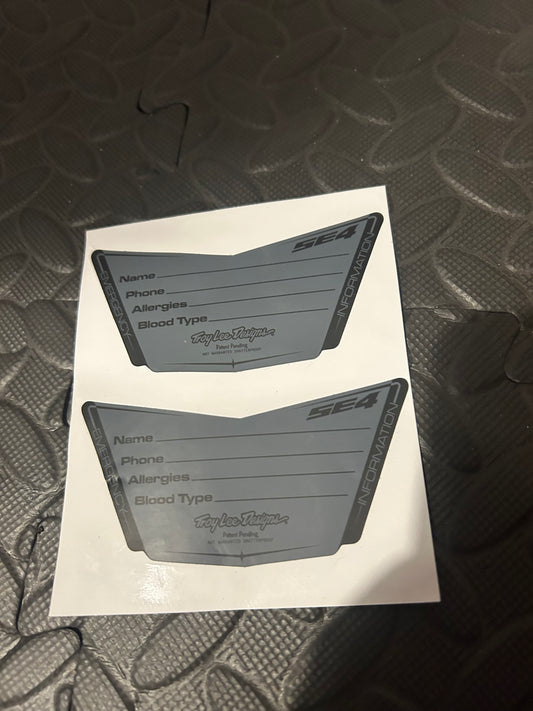 Troy Lee se4 ID stickers new 2pc