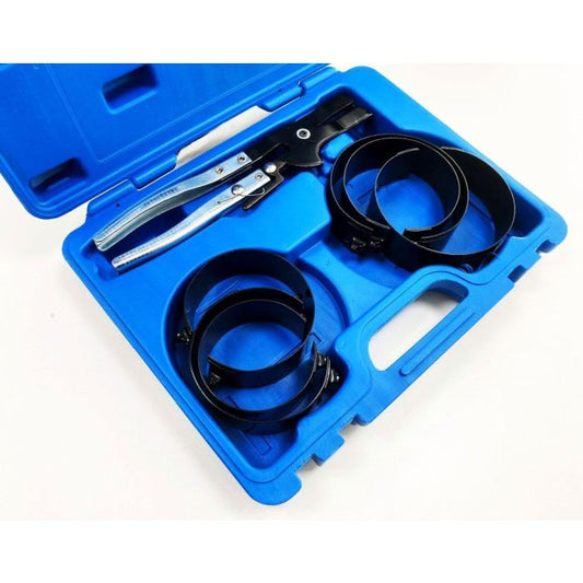 PISTON RING COMPRESSOR SET 7pc 73-111mm WITH PLIER - TOOLZONE KDPAU007