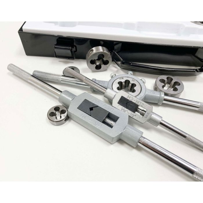 TAP AND DIE SET 110 PIECE ALLOY STEEL WITH WRENCHES - TOOLZONE