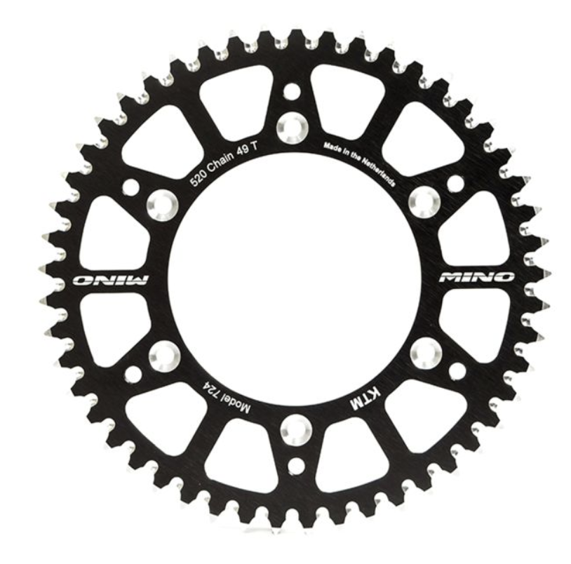 MINO REAR SPROCKET ALLOY BLACK 428, MINO 25-605-428-46