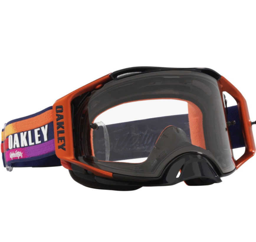 OAKLEY AIRBRAKE MX TROY LEE DESIGN NAVY SUNRISE NAVY/CLEAR, CLEAR LENS