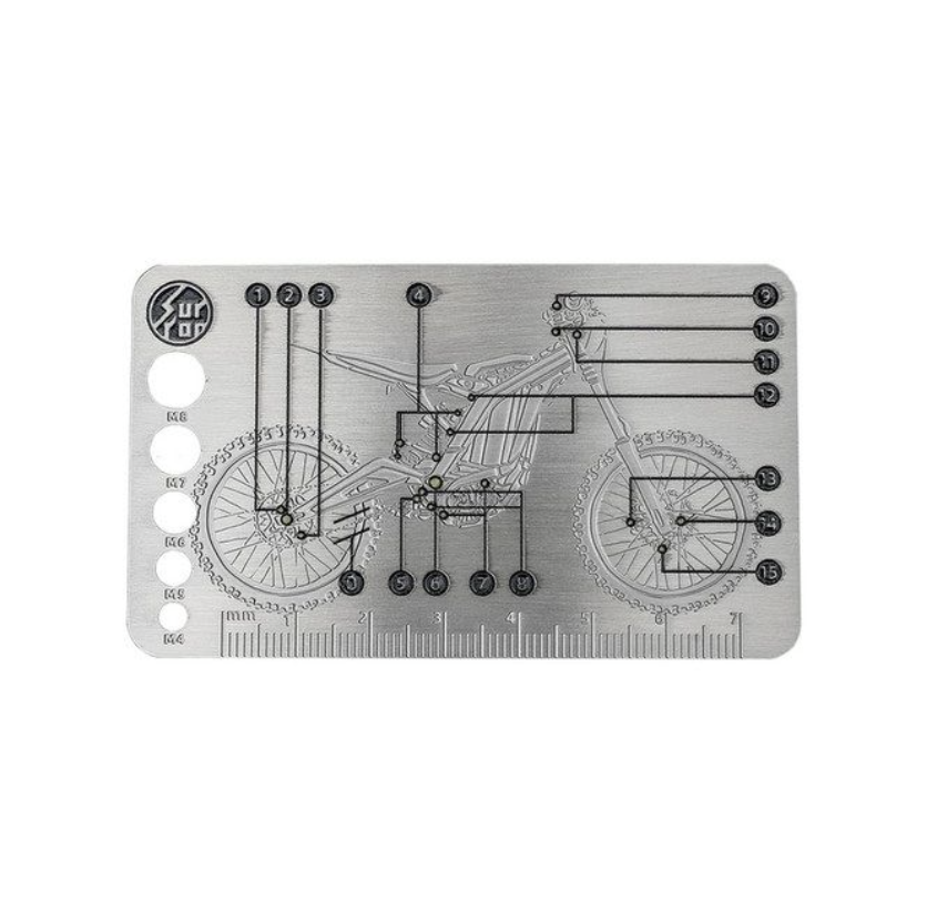 TORQUE CARD AND BOLT SIZE GUAGE SURRON LIGHT BEE X S