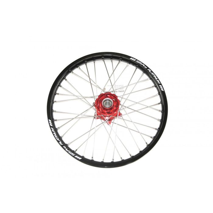 SM PRO 21x1.60 WHEEL GASGAS GLOSS BLACK/GLOSS RED, GLOSS BLACK RIM, GLOSS RED HUB, SILVER NIPPLES, SP157.03.80.01.99