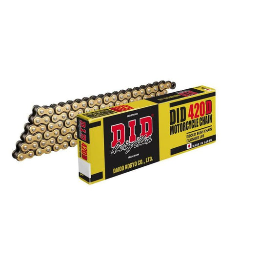 DID 420D CHAIN 126L G&B (RJ), GOLD & BLACK LINKS, DID420DGB126