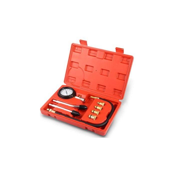 PETROL ENGINE COMPRESSION TEST TOOL KIT, 10 12 14 & 18mm PLUGS / 0-300psi 0-20bar